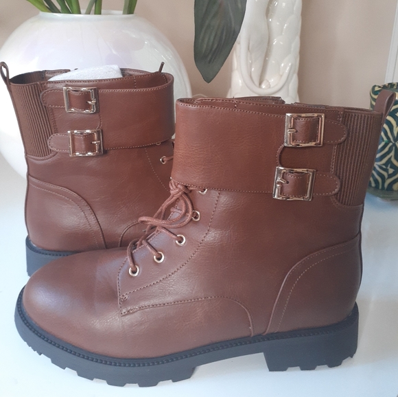 Brown Combat Boots - Picture 2 of 6